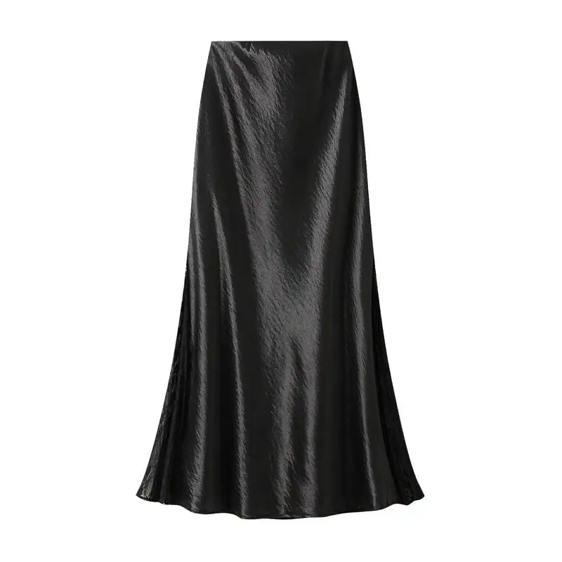 Comfort Lace Trim Satin Mermaid Skirt