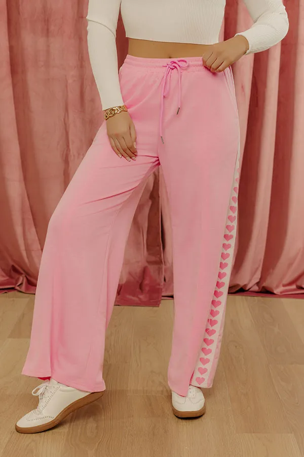 High Waist Wide Leg Baggy Striped Drawstring Pants