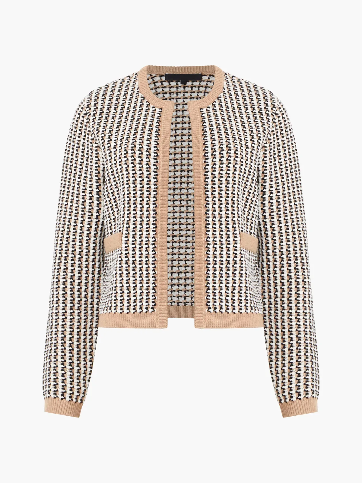 Stylish Textured Crewneck Cardigan