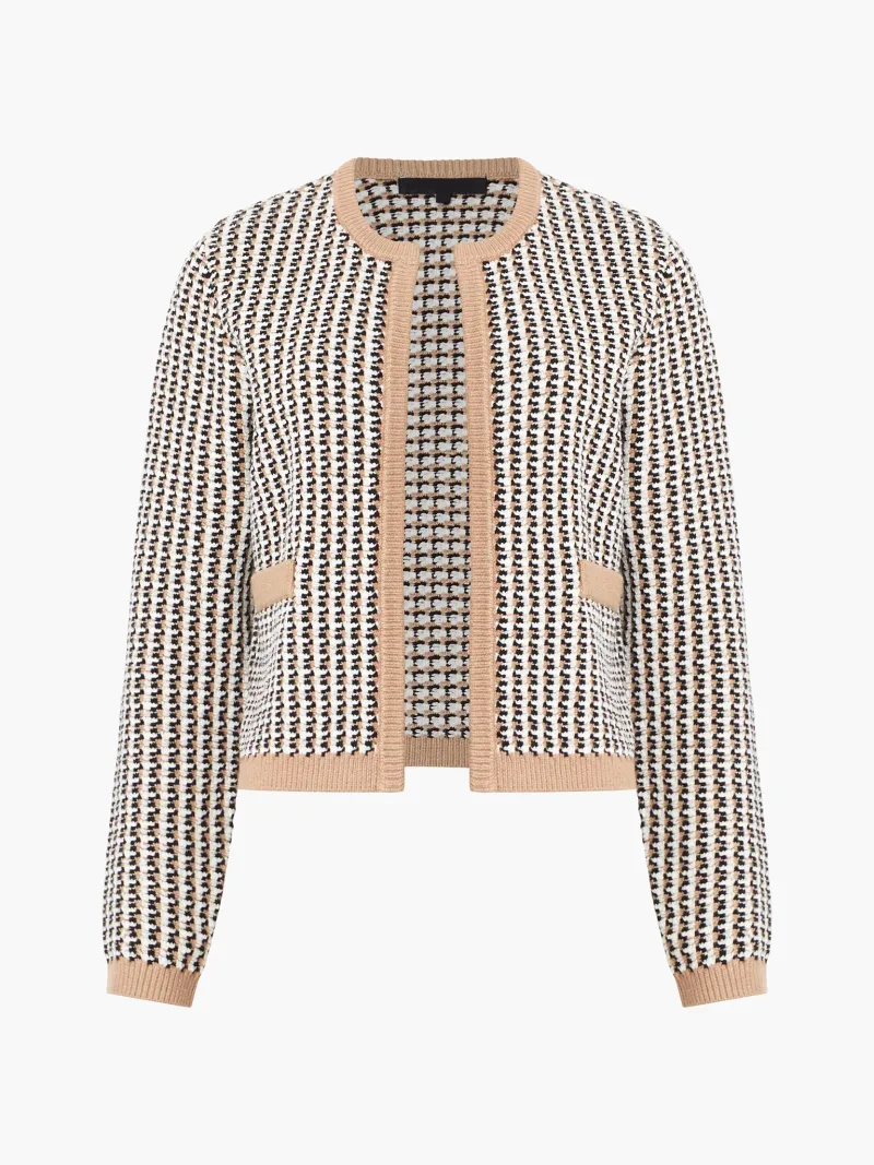 Stylish Textured Crewneck Cardigan