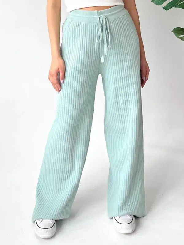Drawstring Loose Lace Straight Trousers Pants