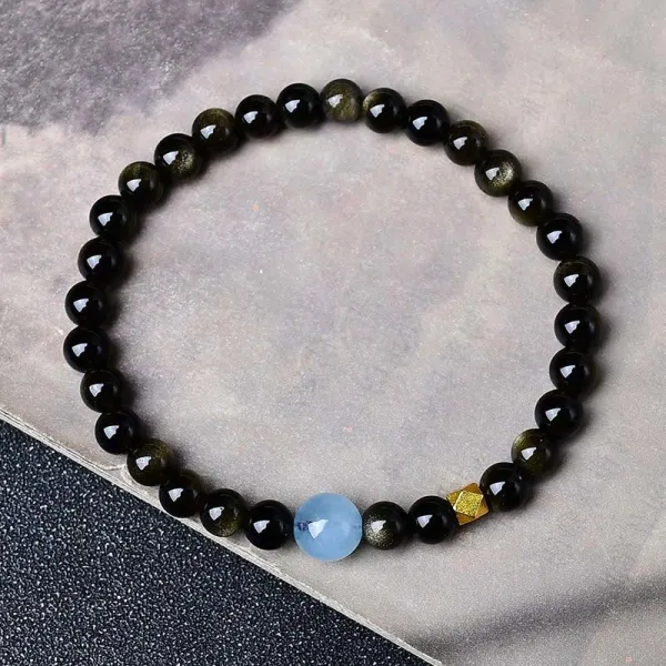Natural Obsidian Beads Bracelet