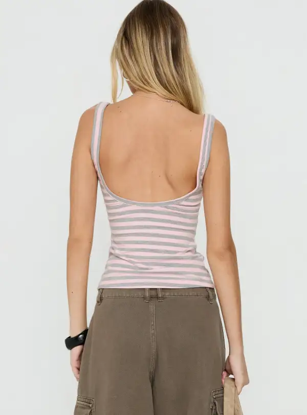 Scoop Neck Low Back Tank Top