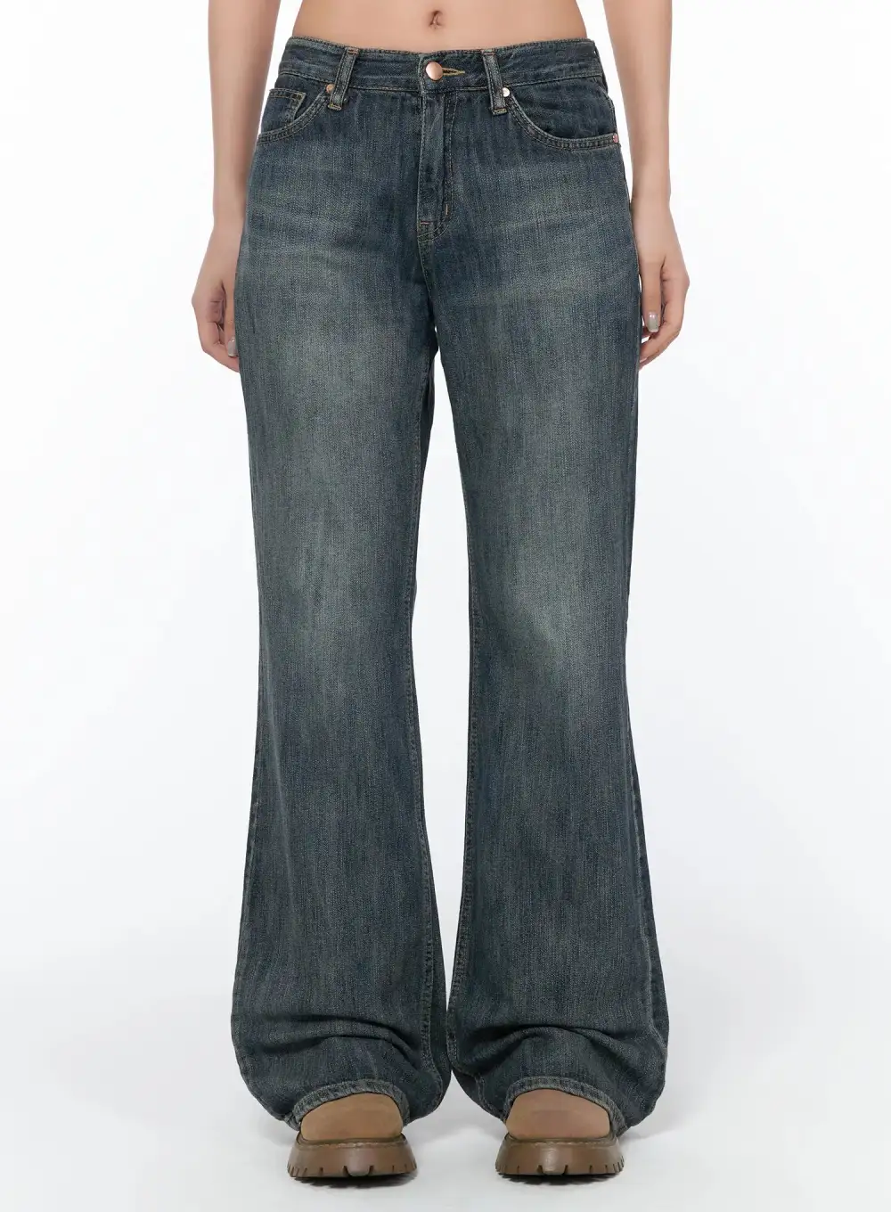 Regular-Fit Vintage Bootcut Jeans