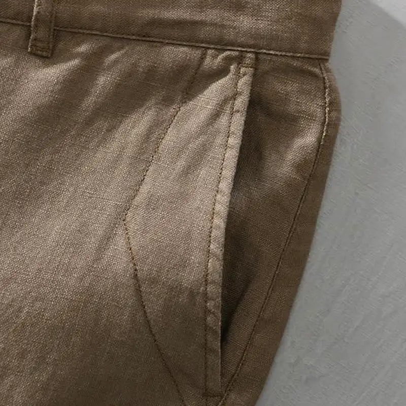 Drawstring Linen Blend Shorts