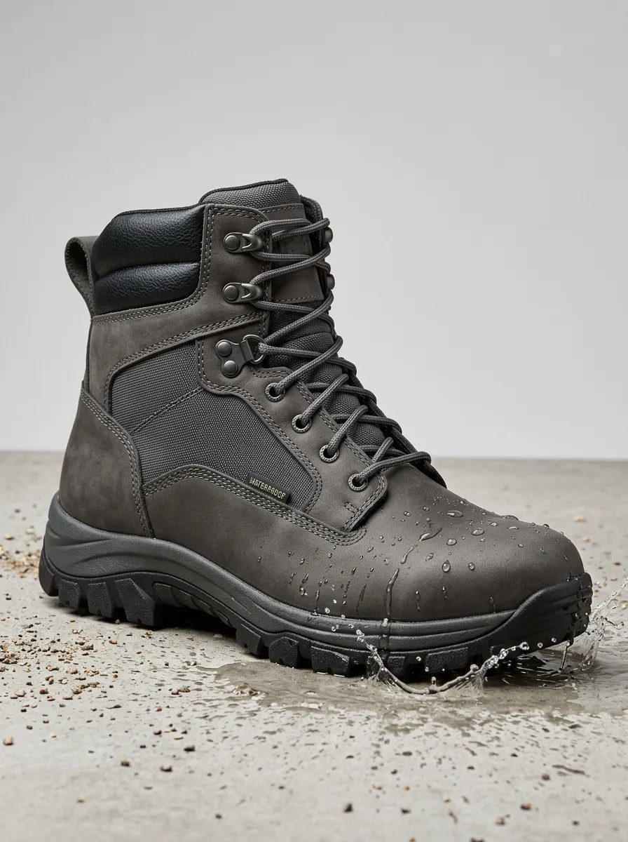 Unisex Waterproof Tactical Grey Printed Work Boots