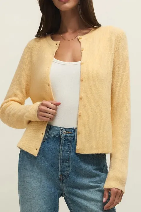 Soft Pink Ribbed Knit Cardigan
