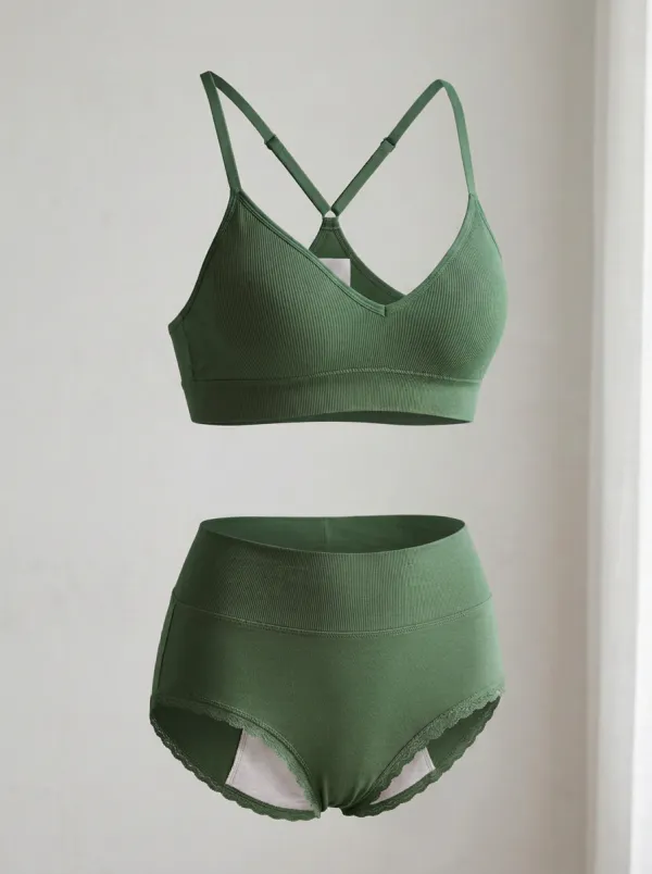 Ribbed Cross-Back Seamless Bralette Top