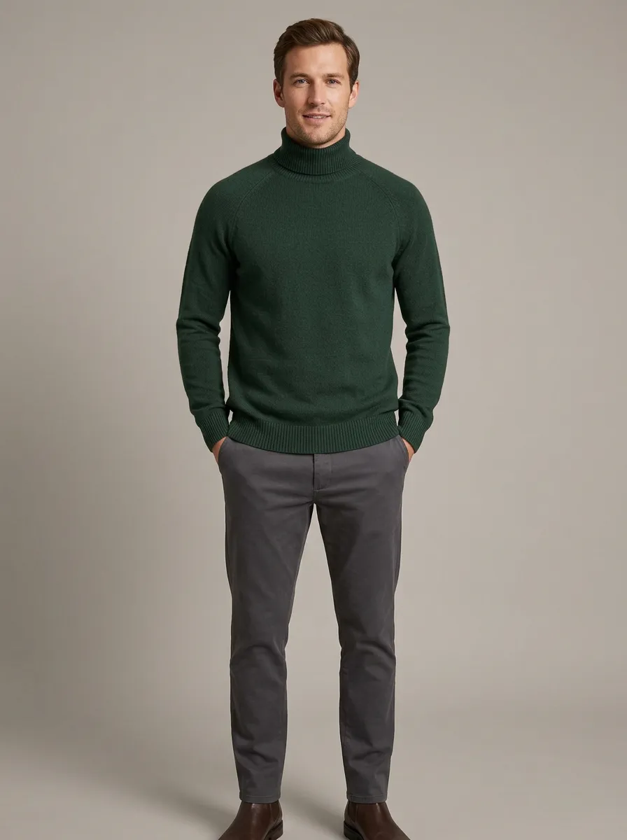 Men's Weekend Layer Ribbed Knit Turtleneck Sweater