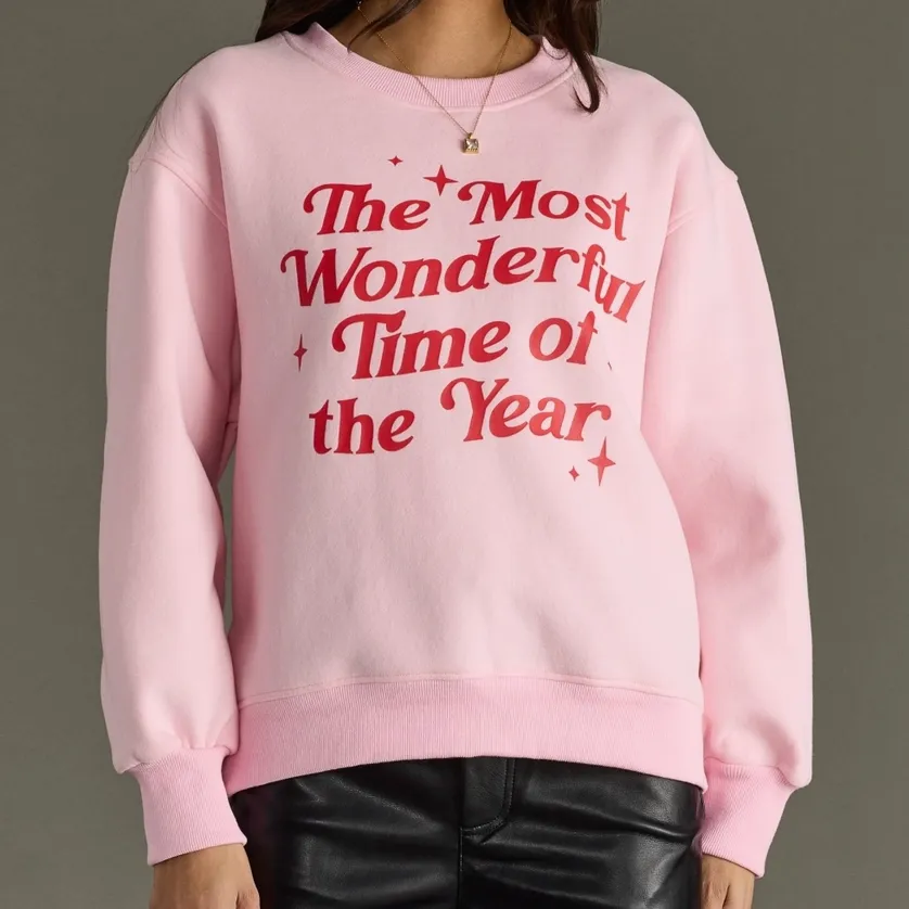 Graphic Phrase Crewneck Sweatshirt