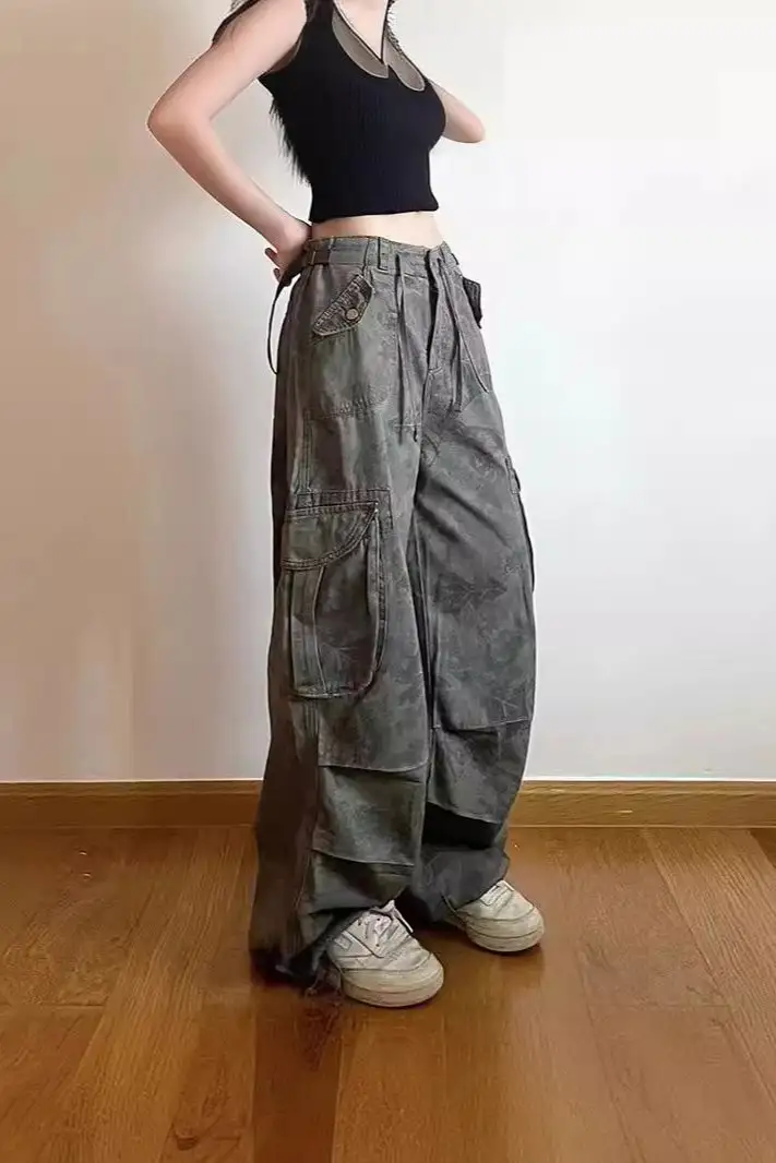 Denim Utility Pocketed Cargo Pants