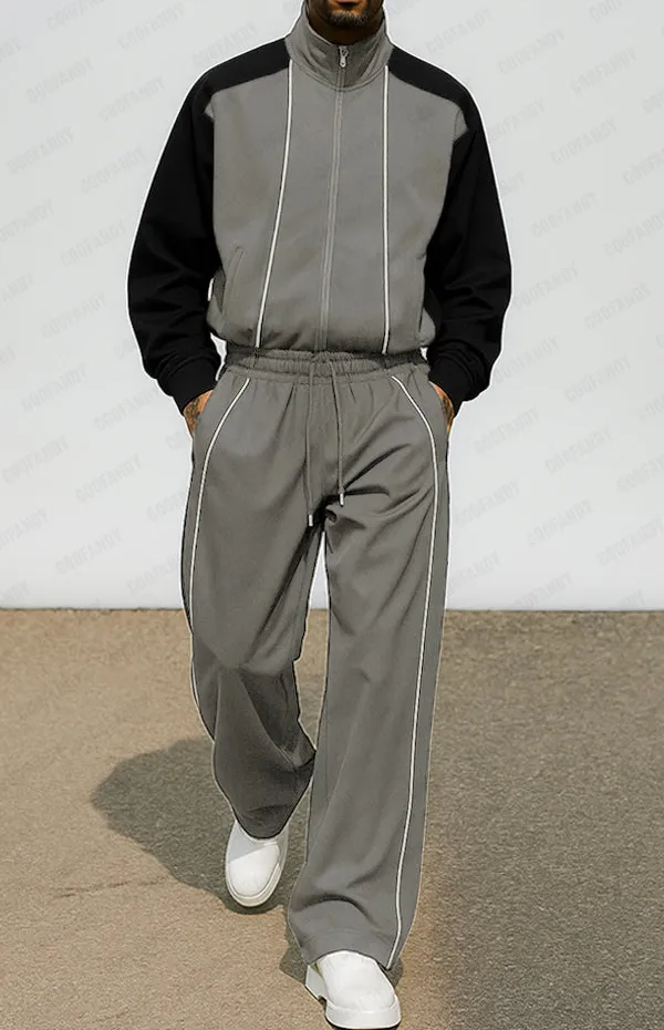 Casual Sport Color Block Matching Set