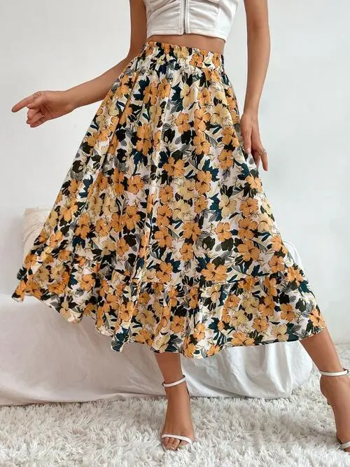Ruffled Midi Skirt