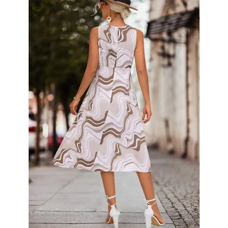 Everyday Printed Sleeveless Midi Dress