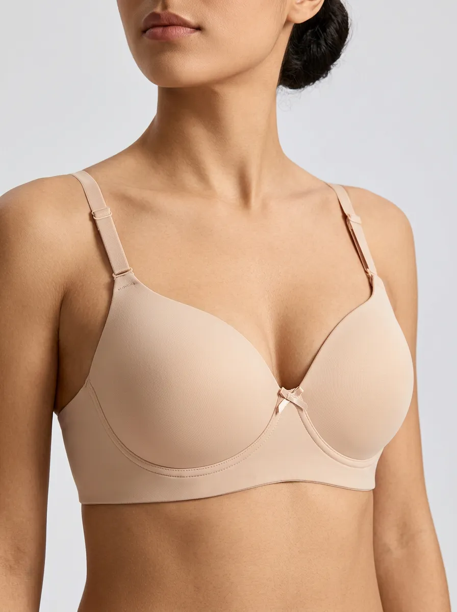 Women's Underwire Seamless Bow-Detail Molded-Cup Bra