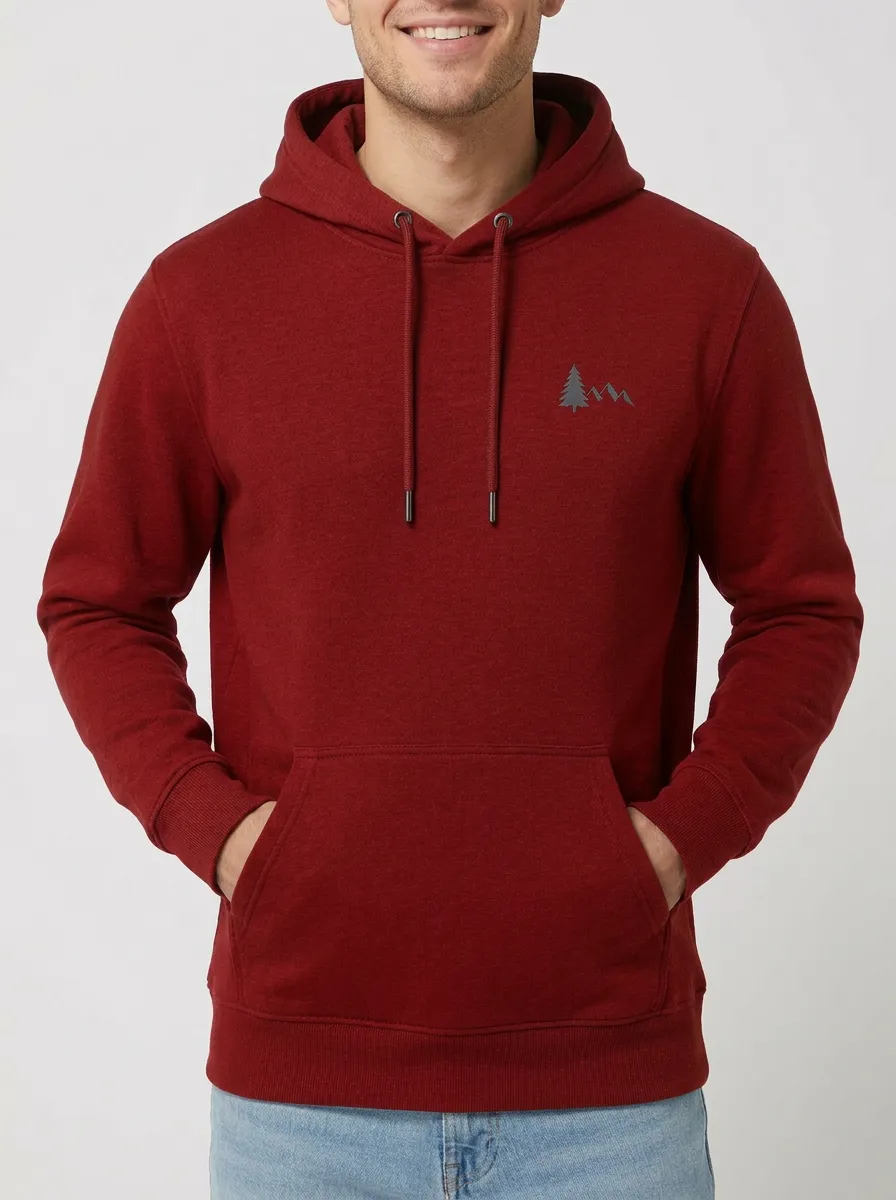 Everyday Mountain Graphic Pine Tree Graphic Outdoor-Inspired Modern Look Men's Hoodie