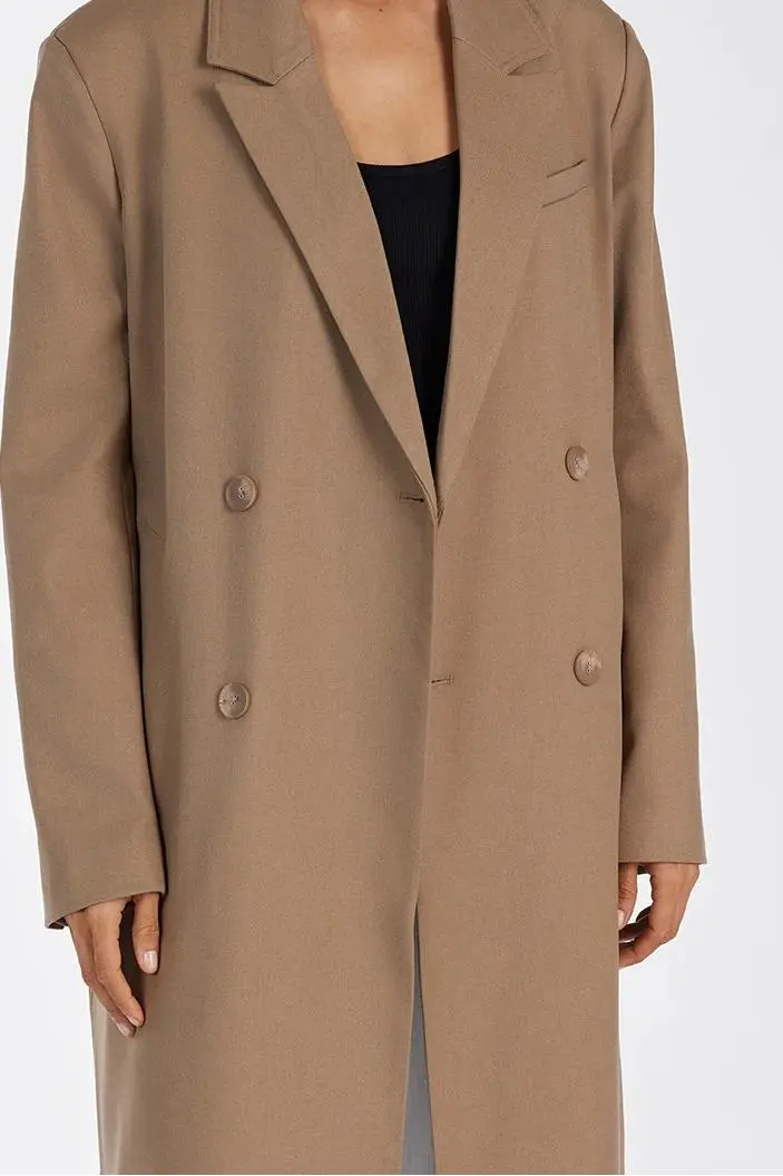 TAN WOOL BLEND COAT