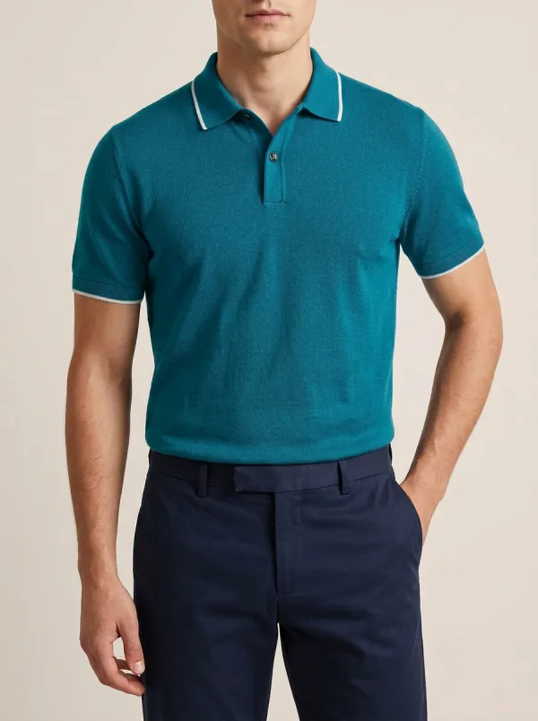 Men's Casual Minimalist A5 Graphic Printed Polo Shirt