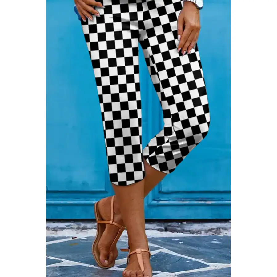 Checkered Skinny Capris Apparel