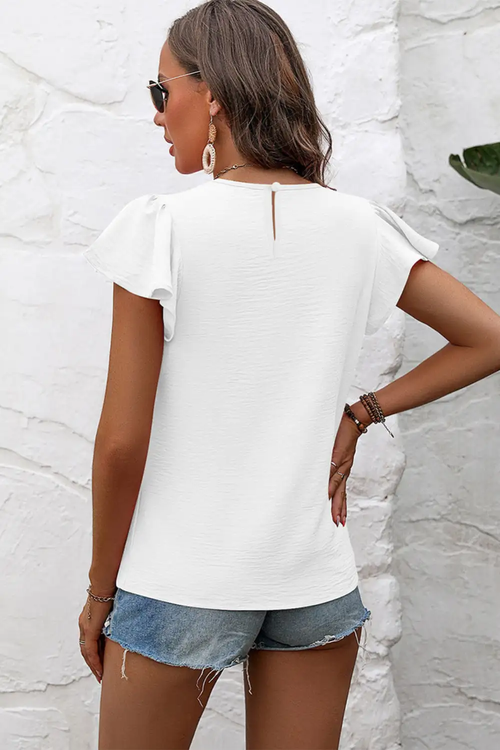 Pleated Textured Blouse