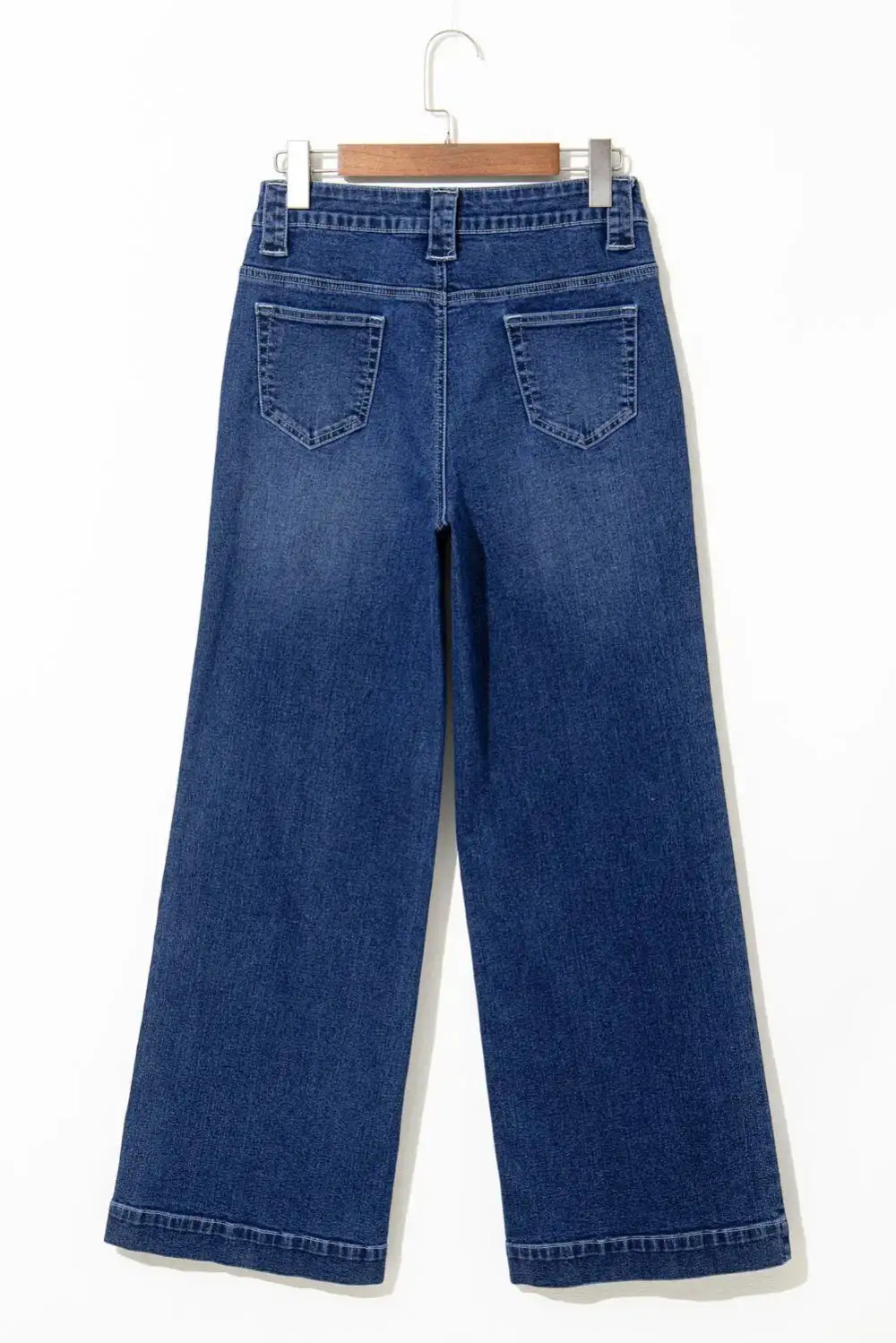 High Waist Relaxed Fit Wide Leg Pocketed Casual Jeans