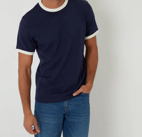 Men's 2-Pack Navy Cotton Ringer T-Shirts