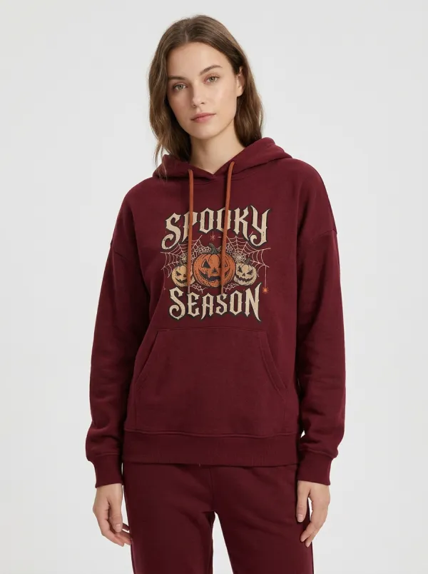 Women's Halloween Spooky Season Pumpkin Printed Tracksuit