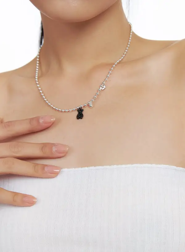 Stainless-Steel Bear Necklace