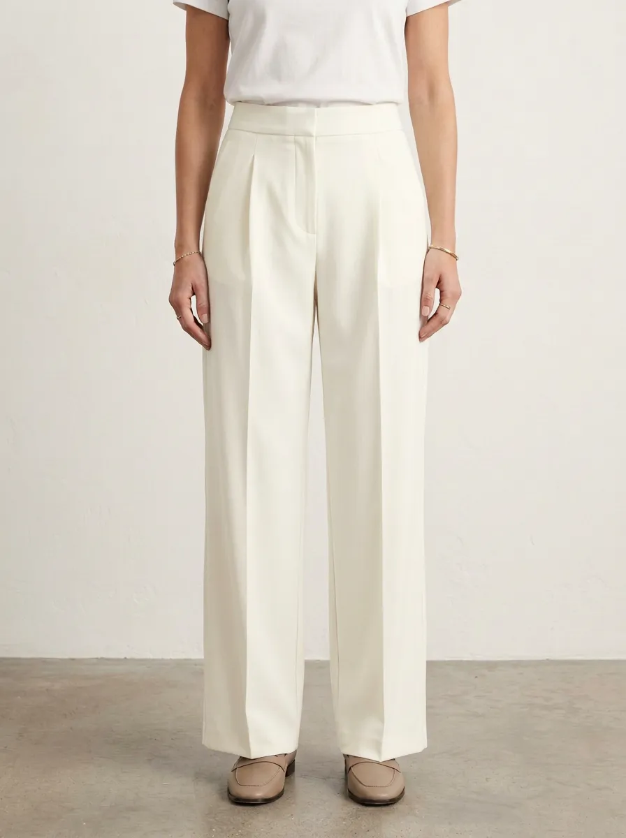 Modern Design Pleated Wide-Leg Trousers