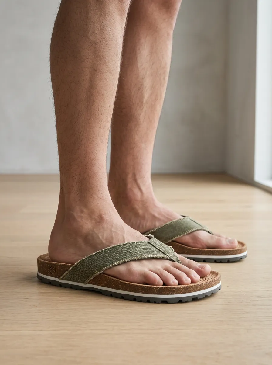 Men's Casual Casual Cork Patterned Flip Flops