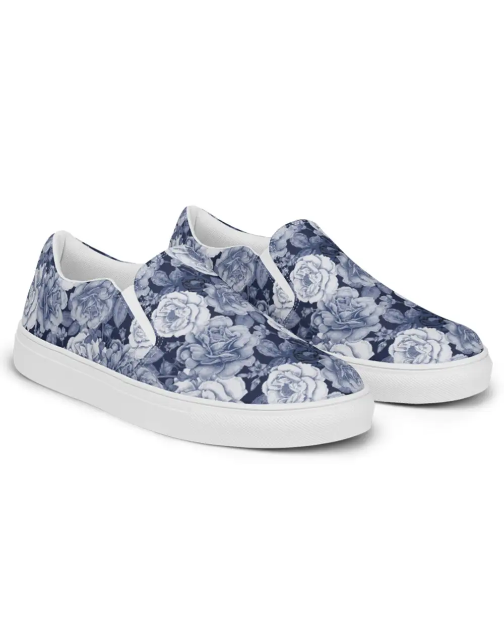 Denim Floral Slip On Shoes