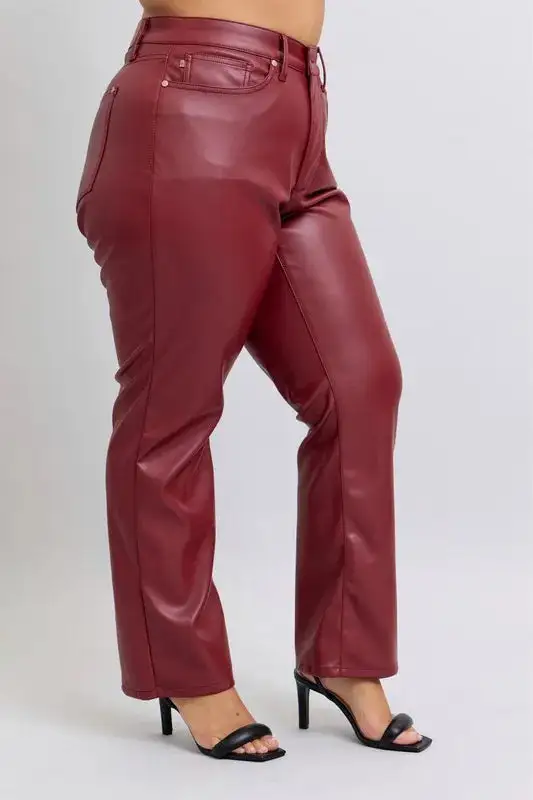 High Waist Faux Leather Pants