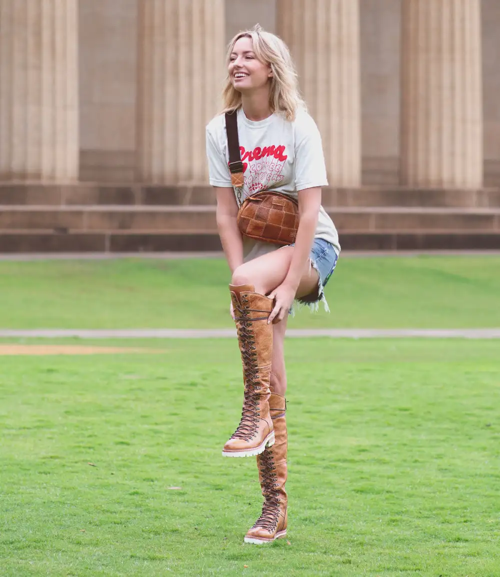 Side-Zip Lace-Up Hiker Boots