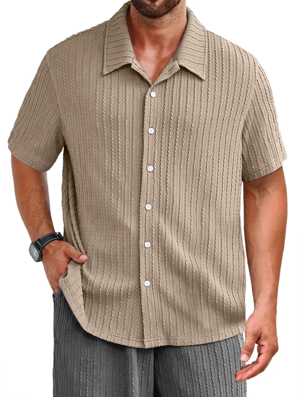 Jacquard Short Sleeve Shirt