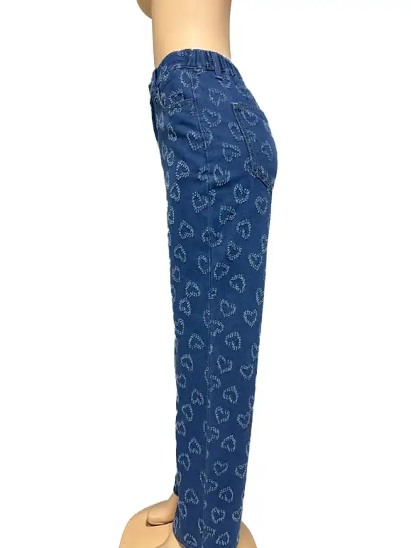 Washed Pocketed Straight Leg Jeans