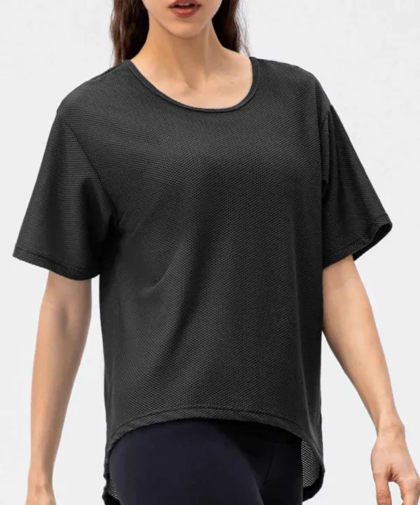 Round Neck Short Sleeve Active Tee