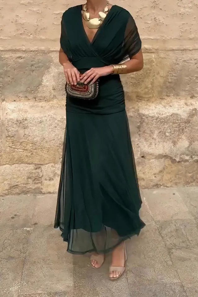 V-Neck Woven Party Dress