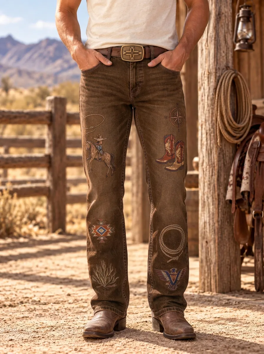 Men's Classic Western Cowboy Rodeo Jeans