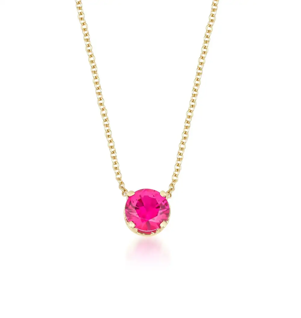 Delicate Prong Set Solitaire Ruby Necklace