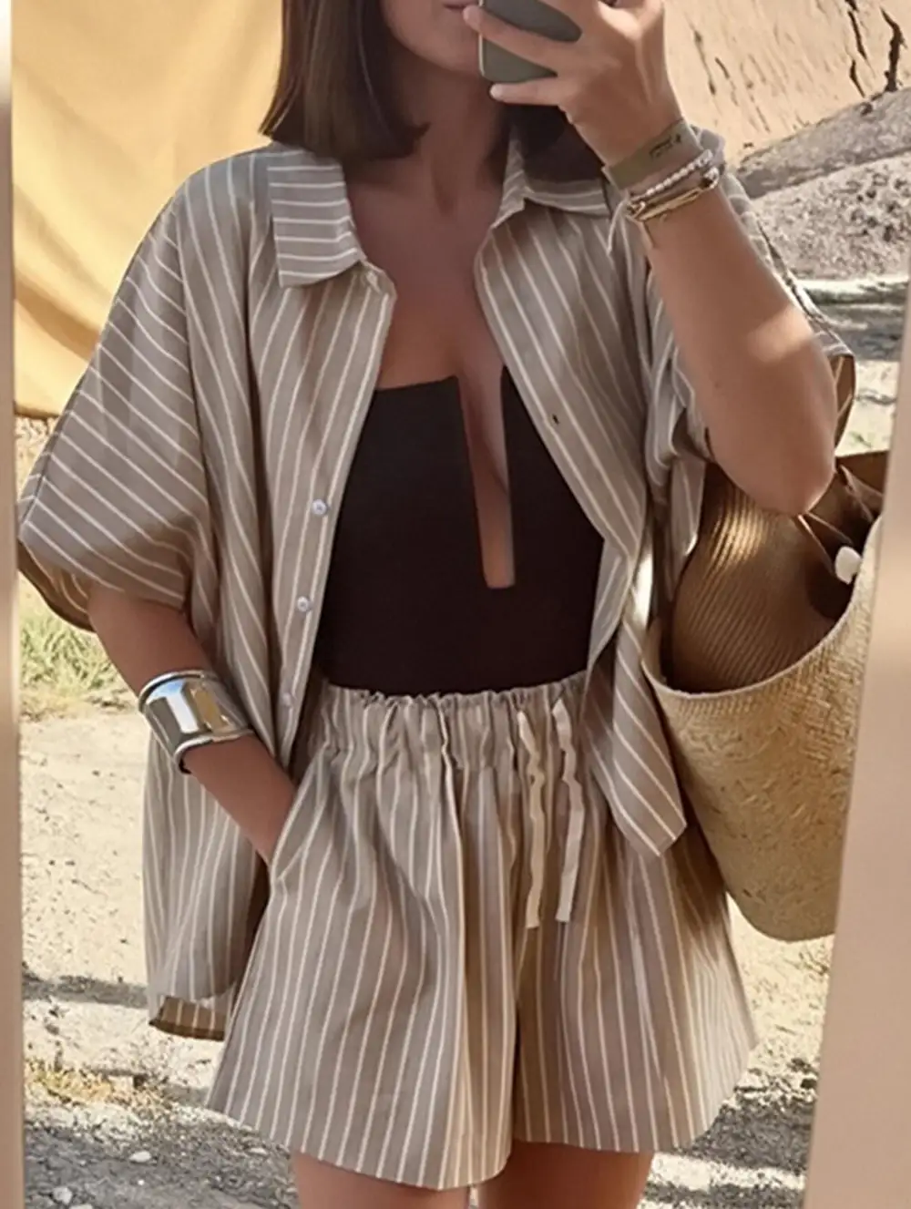 Stripe Shirt Set
