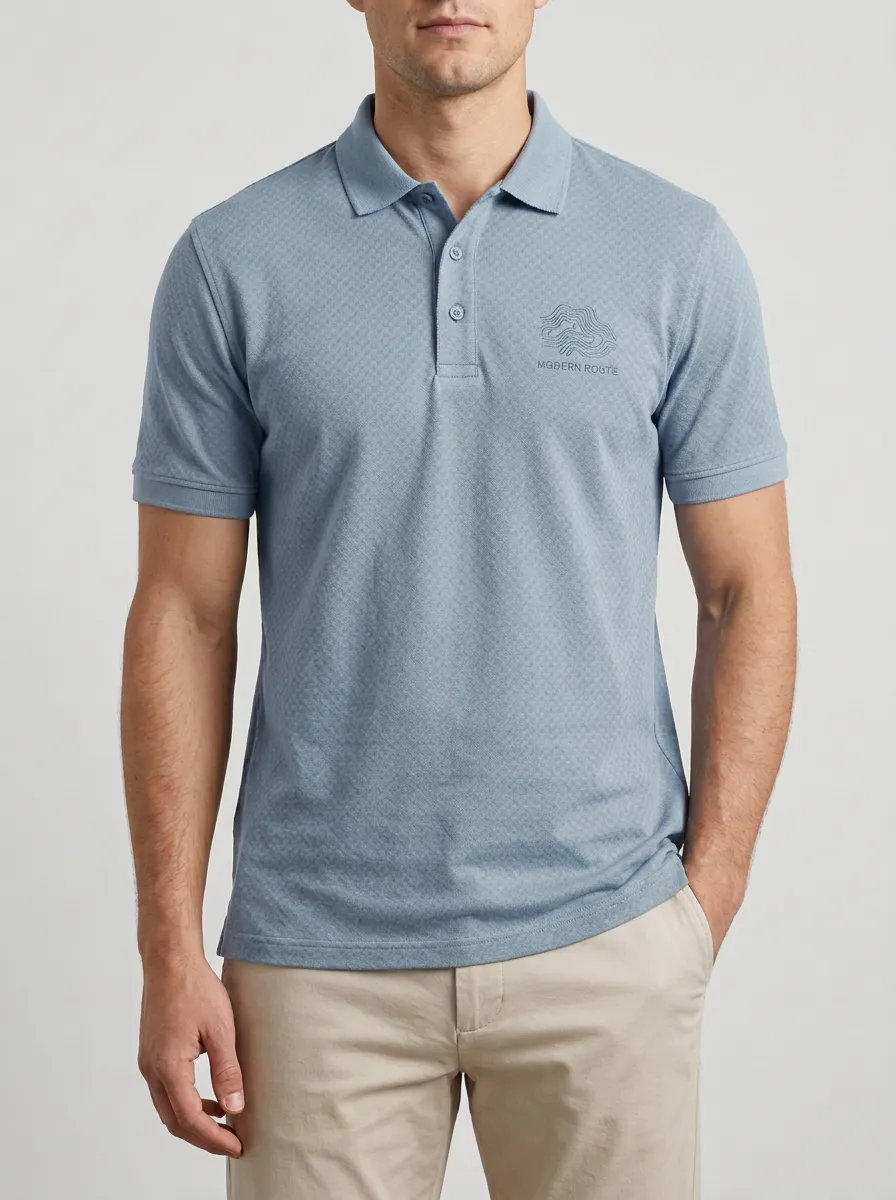 Casual Topographic Men's Polo Shirt