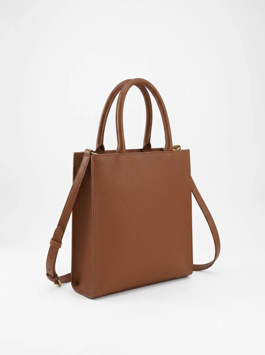 Minimal Textured Pebbled Tote Bag