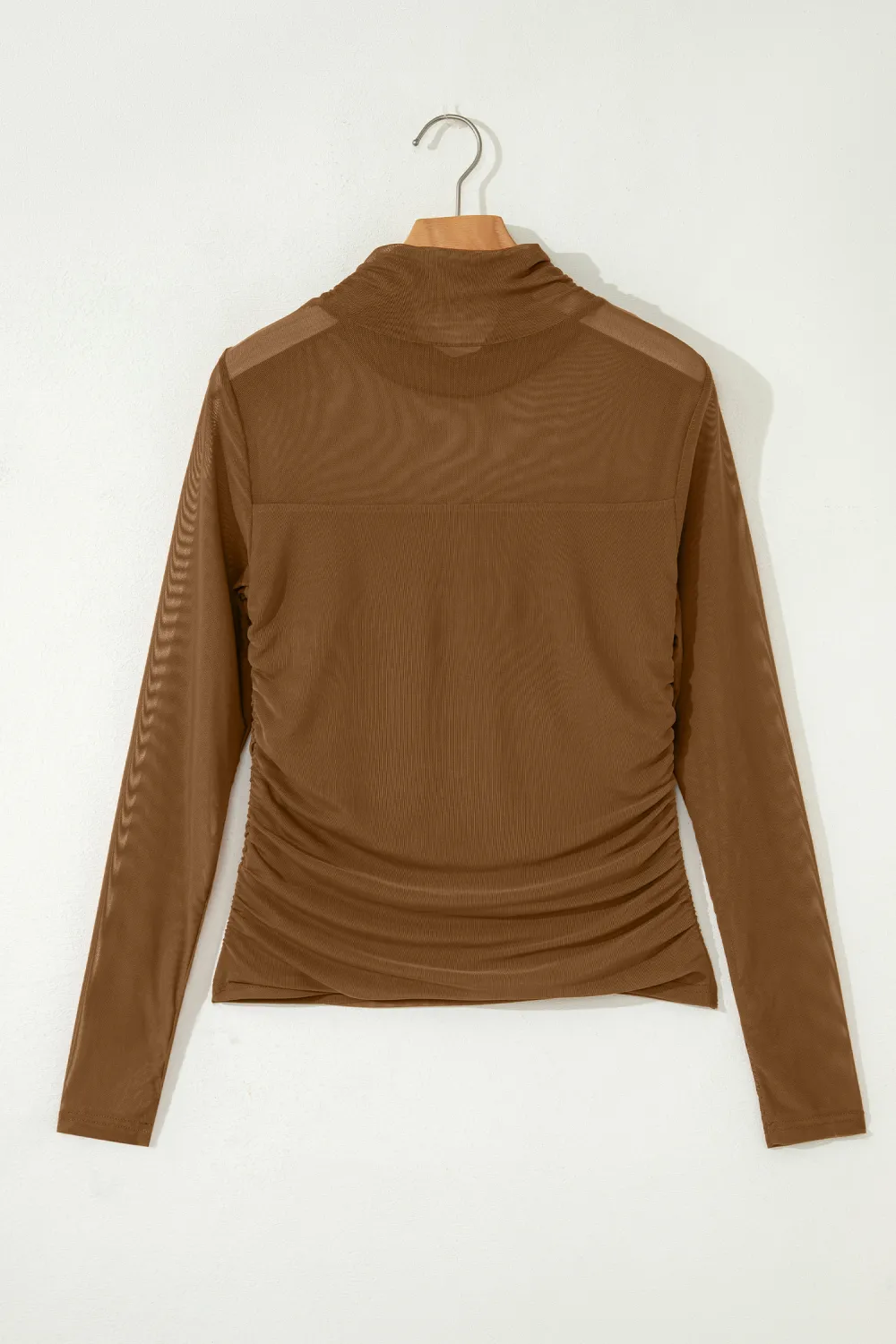 Coffee Sheer Mesh Patchwork High Top