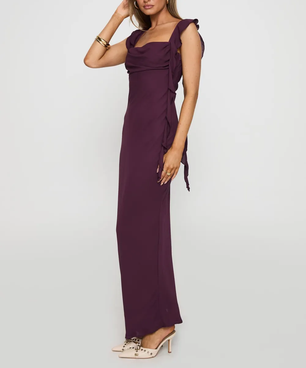 Layered Detail Pleated Maxi Dress