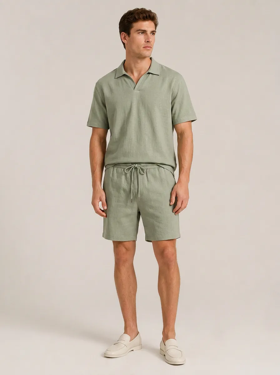 Men's Polo Linen Sports Set