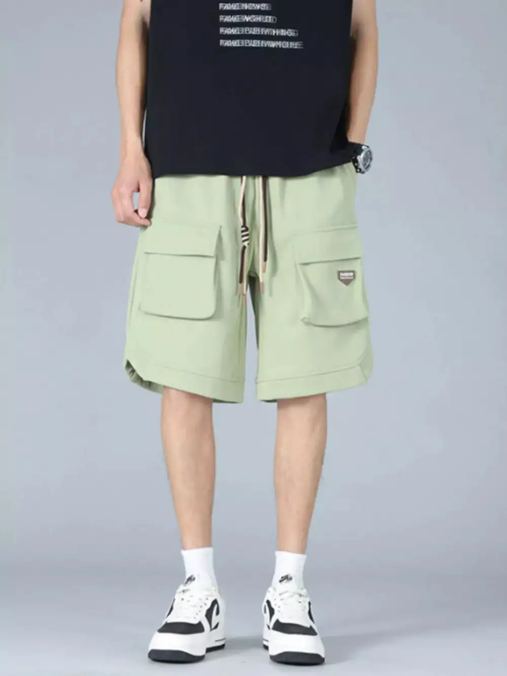 Casual Cargo Shorts with Drawstring