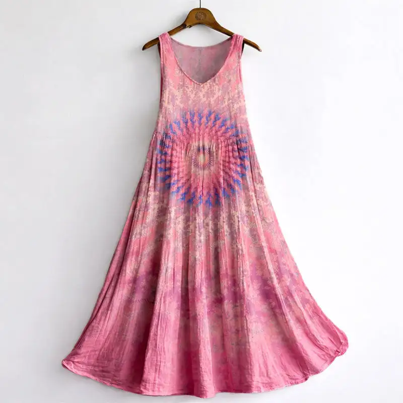 Women's Artistic Print Sleeveless A-Line Dress