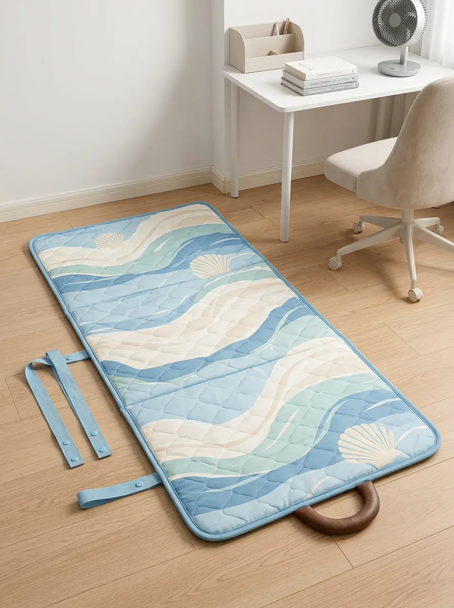 Ocean Beach Lover Seashell Wave Pattern Cooling Mat