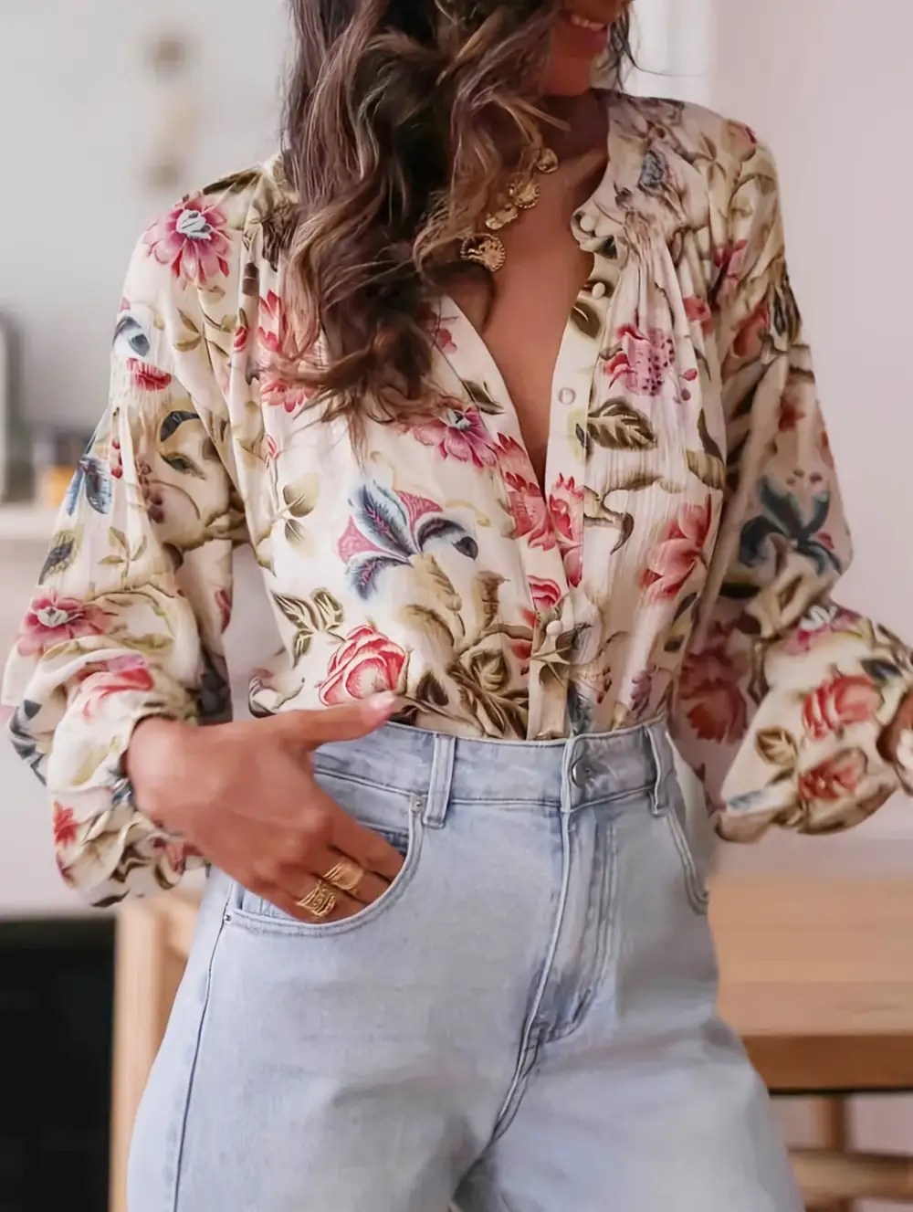 Printed Long Sleeve Shirt