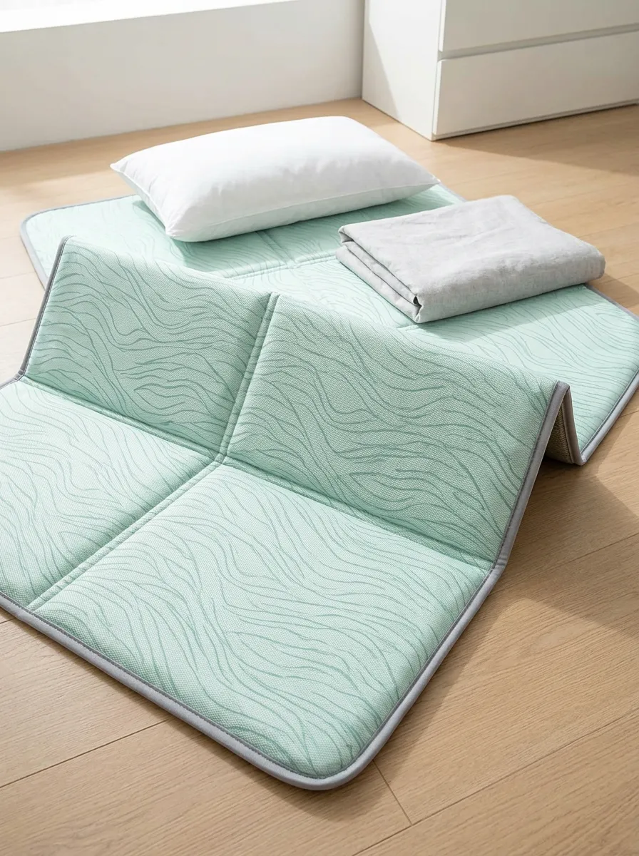 Mint Green Wavy Pattern Cooling Mat